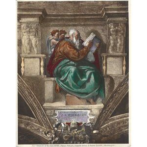 Art Photo Alinari Sistine Cappella Zaccaria Prophet Michelangiolo 7543 Rome